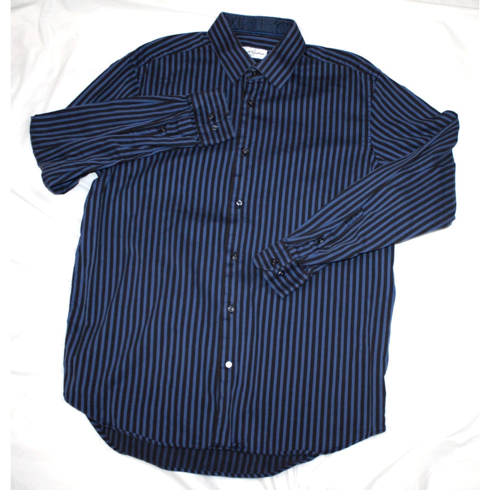 Robert Graham Mens Long Sleeve Button Front Shirt Size 43-17